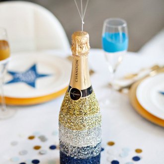 Коледен декор шампанско шише