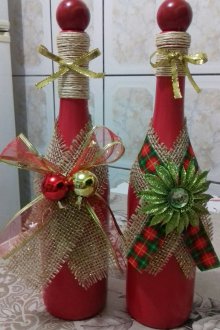 Коледен декор шампанско бутилка