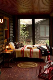 Reka bentuk bilik tidur pedesaan yang sempit