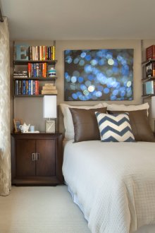 Reka bentuk bilik tidur yang sempit Brown