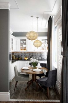 Кухня 6 кв.м с кръгла маса