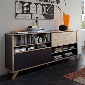 Дървен шкаф за книги Sonoma