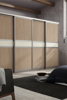 Гардероб с плъзгащ се дъб сонома