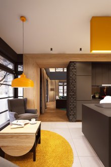 Кафява кухня в частна къща