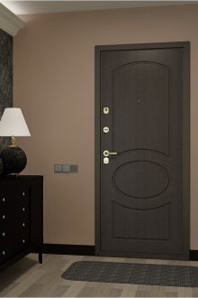 Тъмна входна врата към апартамента