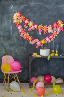 Making a children's birthday with flowers