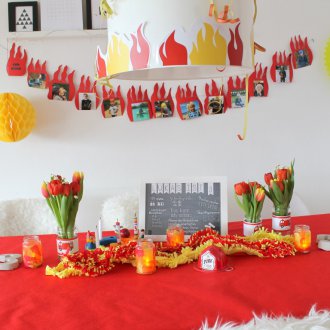 Children's birthday decoration in red