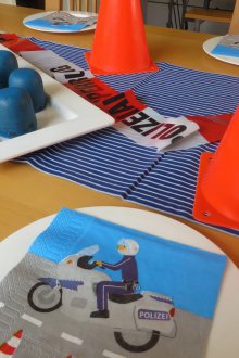 Decoration of children's birthday in the police theme