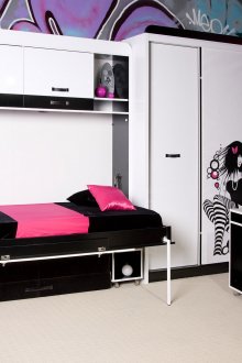 십대를 위한 옷장 침대