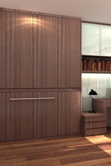 방에 있는 옷장 침대