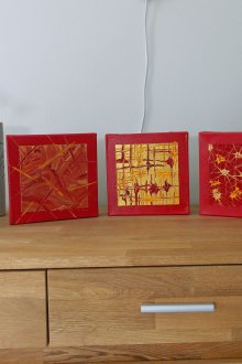 Обемна картина червена