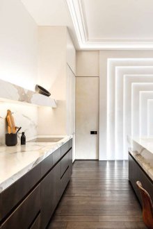 Мраморна кухня дизайн 2019