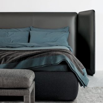 Katil dengan pengubah kepala katil lembut