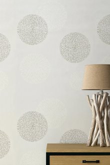 Бял тапет с кръгъл модел