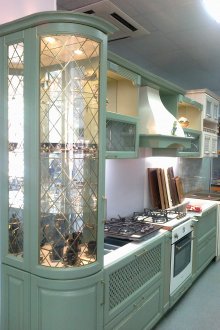 Stained glass cabinet in the kitchen