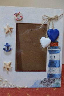 Декор на фоторамка в морски стил