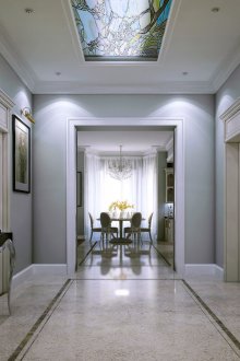 Stained glass ceiling in the hallway