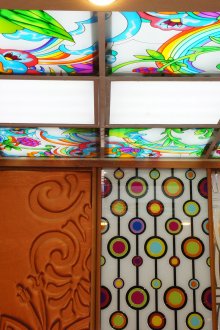 Colorful stained glass ceiling