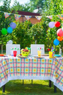 Decoration of children's holiday table summer