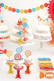 Decoration of a children's holiday table multicolored