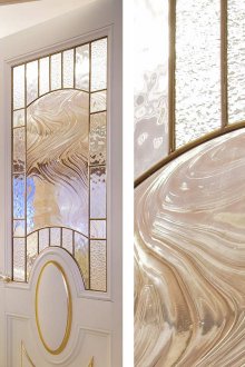 Beautiful stained glass window in a classic interior