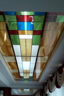 Stained glass ceiling in the hallway