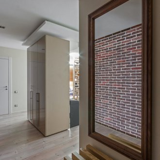 The furnishings of a studio apartment in beige