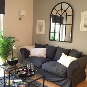 Furnishing studio apartment with black accents