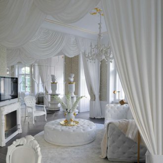 The furnishings of a studio apartment in a classic style