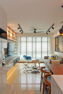 Furnishing and design of a studio apartment