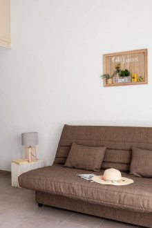 Furnishing studio apartment in brown