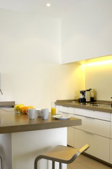 Furnishing studio apartment with kitchen
