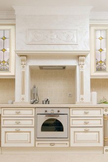 Stained glass in a classic kitchen
