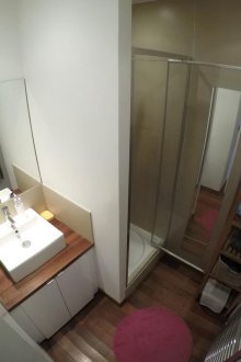 Furnishing bathroom studio apartment