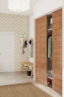 Шкаф за плъзгане дървен