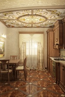 Stained glass ceiling in the kitchen