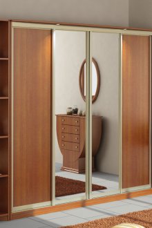 Гардероб с плъзгане с кръгли рафтове