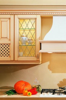 Transparent stained glass in the kitchen