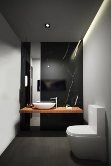 Баня от черен мрамор