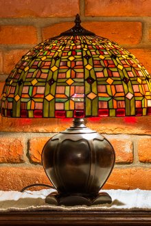 Stained glass lamp in the interior