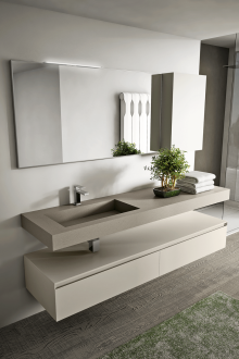 Мебели за баня с бетонен плот