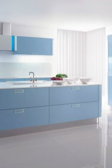 아름다운 파란색 주방