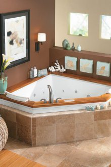 Tab mandi sudut berjubin