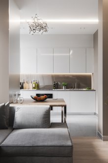 Интериор на студио с колони