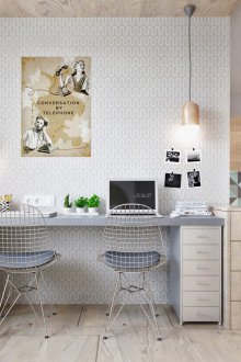 Интериор на студио апартамент с тапет