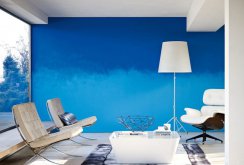 Blue walls in the living room