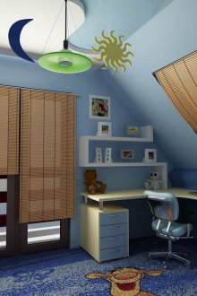 푸른 색조의 소년을위한 보육원