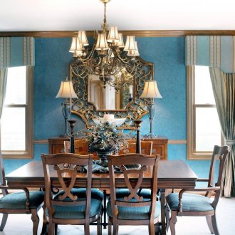 브라운 블루 다이닝 룸