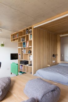 Комбинирана дневна и спалня с преграда