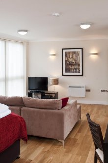 Комбинирано подреждане на мебели за хол и спалня